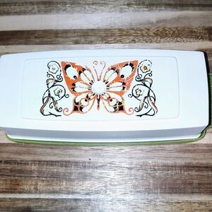 Sterilite Tablemates Butterfly Butter Dish Vintage 70's